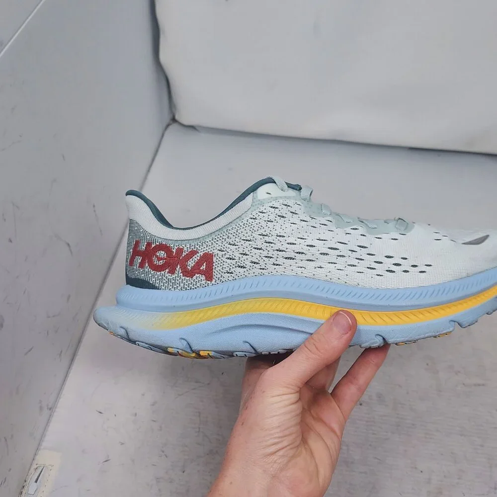 HOKA ONE ONE Blue Yellow Mens Kawana Sneaker - Picture 5 of 10